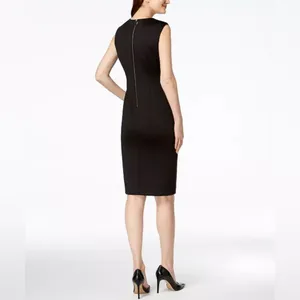 Calvin Klein Square Neck Sheath Dress, Black, Size 2, EUC thumbnail 2