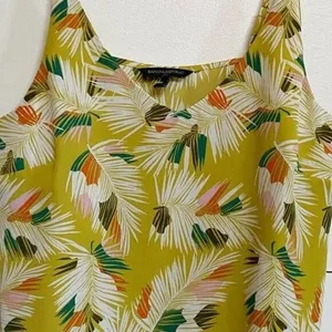 Banana Republic Tropical Feather Print Yellow Tank‎ Top Sleeveless Women S thumbnail 9