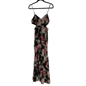 NEW Fame and Partners The Sienne Maxi Dress Black Floral Blushing Blooms Nite thumbnail 3