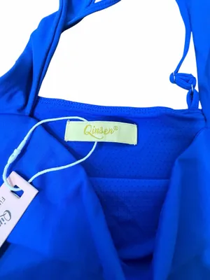 QINSEN Sapphire Blue Athletic Tennis Dress Built-In Shorts Pockets Size M NWT thumbnail 5