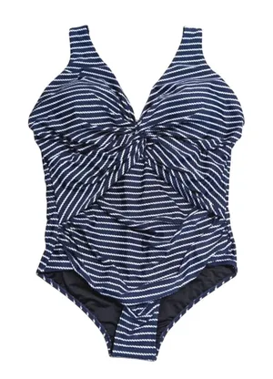 Avenue NWT Plus 16w 1X Navy Nautical 1 piece Swim Suit Swimsuit NEW thumbnail 1