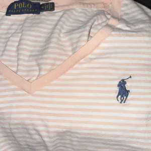 Polo Ralph Lauren Striped V-Neck T-Shirt‎ Women's Pink White Medium thumbnail 8