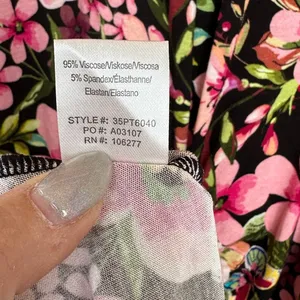 Hale Bob LA Floral Colorful Alessia Jersey Ruched Flounce Dress Size Medium thumbnail 6