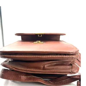 CC Designer LOGO Vintage 70's cognac faux leather crossbody bag Purse Luxury thumbnail 6