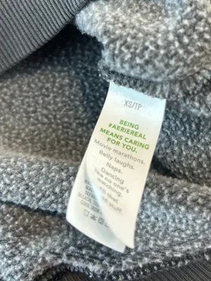 aerie Charcoal Lace-Trim Crewneck Sweatshirt thumbnail 5