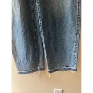 Madewell The Rail Straight Leg Jeans Womens Size 33 Large Raw Hem Medium Wash thumbnail 5