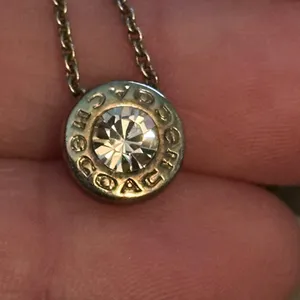 Coach gold tone crystal logo pendant necklace thumbnail 3
