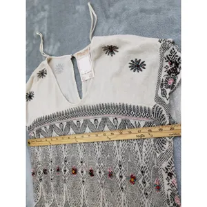 Free People New Romantics Size S/P Knit Top Gemstone Accents Short Sleeve thumbnail 4