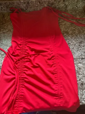 vibrant red mini dress thumbnail 1