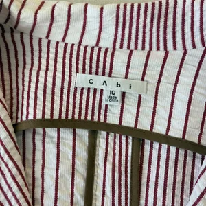 Cabi Captain's Seersucker Striped 2-Button Blazer Womens 10 Red White thumbnail 12
