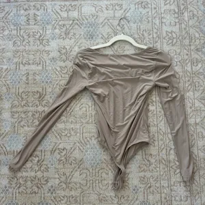 Abercrombie & Fitch Taupe Long Sleeve Bodysuit thumbnail 3