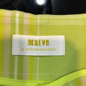 Maeve Anthropologie Skirty Godet Skort chartreuse‎ green plaid size 4 NEW thumbnail 7