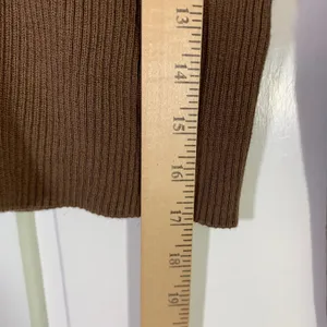 Brandy Melville Brown Shannon Ribbed V-Neck Button Cropped Cardigan Sweater thumbnail 6