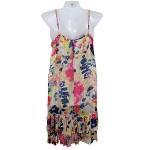 ASOS Womens Floral Babydoll Sundress Pink Blue Yellow Tiered Ruffle Size 6‎ thumbnail 2