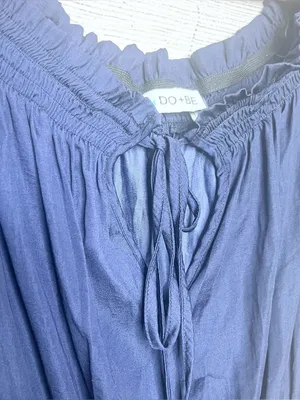 DO+BE Navy Blue Off Shoulder Keyhole Neck Short Sleeve Mini Dress Size Large thumbnail 6