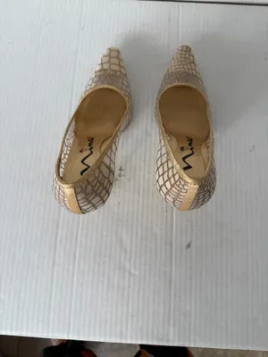 Nina Gold Mesh Heels Pumps Pointed Toe Elegant Evening Wedding Shoes Women’s thumbnail 10