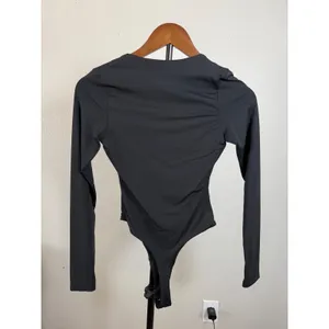 Qinsen Black Long Sleeve Square Neck Bodysuit XS thumbnail 4
