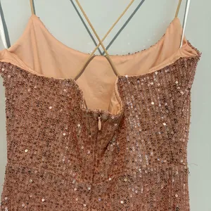 Hello molly so outta my mind Sequin slit maxi Dress in‎ Rose Gold small thumbnail 7