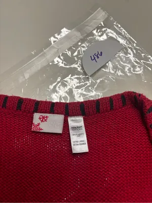 Vintage 90s Holiday Ugly Christmas Red Button Up Cargian Sweater Vest Size XL thumbnail 7