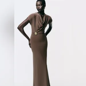 Nwt Zara Draped Dress With Hardware Size S thumbnail 5