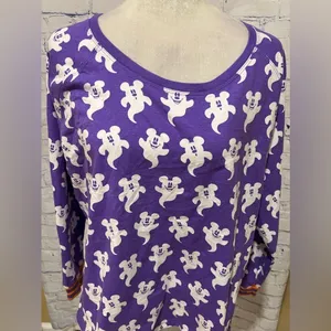 Disney Long Sleeve Top Womens Mickey Mouse Ghosts Halloween Purple Size XL thumbnail 2