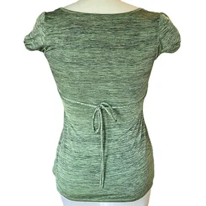 SPEECHLESS Ladies Green Top w/ Belt Tie Back Short Sleeve Tunic Top ~ Size S thumbnail 4