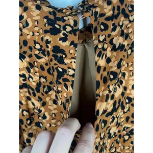 Sugarlips Leopard Print Long Sleeve Ruffle Hem Mini Dress Size M Animal thumbnail 7