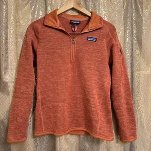 Patagonia Womens Better‎ Sweater 1/4-Zip Pullover Fall Orange Small thumbnail 1