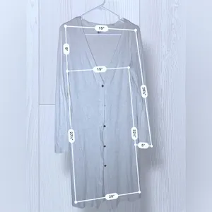 ROXY City at Night Coastal Grey Ribbed Longline Cardigan Button Front Layer thumbnail 9