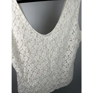 Banana‎ Republic Medium Womens Lace Tank Top Ivory Scoop Neck Cottagecore thumbnail 14