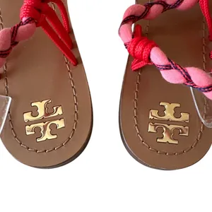 Tory Burch Paloma Sandals‎ Pink Braided Strappy Boho Size 10.5 thumbnail 4