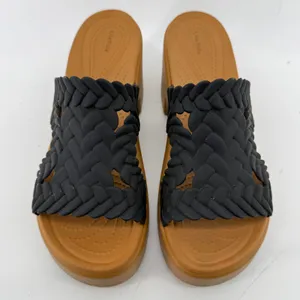 Crocs Brooklyn Woven Slide Block Heels Sandals Black Women 10 Chunky Comfy Y2K thumbnail 3