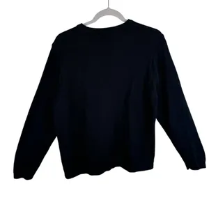 BP‎ Design Vintage Black Full Zip Snowman Snowflake Christmas Sweater Cardigan L thumbnail 2