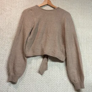 Abercrombie & Fitch Womens XS Tan‎ Reversible Tie Balletcore Cropped Cardigan thumbnail 7
