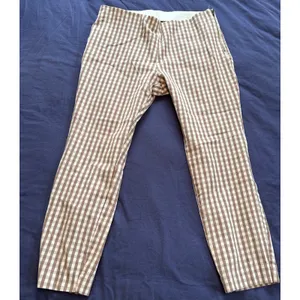 A New Day Womens Brown Gingham Check Side Zip Ankle Pants Size 16 thumbnail 8