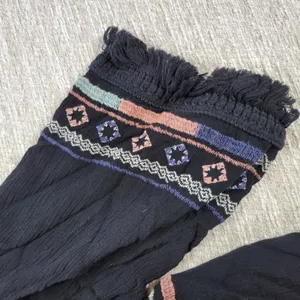 Knox Rose Black Embroidered Fringe Kimono Cardigan Size L Boho Festival thumbnail 5