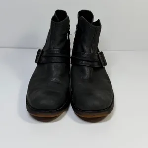 Timberland Womens Black Leather Suede Moto Ankle Boots Buckle Side Zip Biker 7.5 thumbnail 5