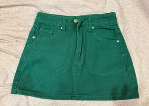 Shein green denim skirt thumbnail 1