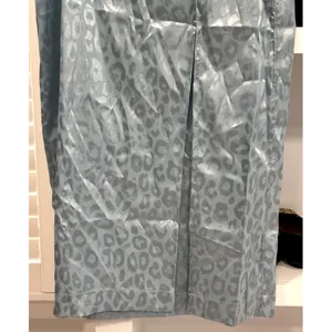 Something New Women's Mia Leopard Print Satin Blue Skirt Side Slit M NWOT thumbnail 4