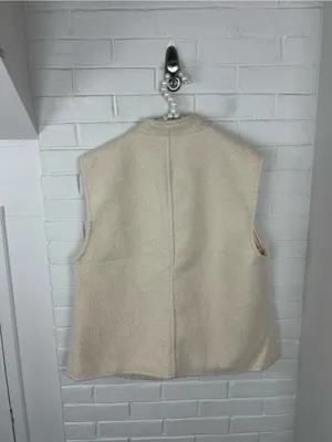 Amazon Cream Light Sherpa Boucle Knit Vest Size L thumbnail 8