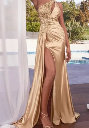 Cinderella Divine Formal champagne/gold dress thumbnail 1