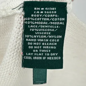 Ralph Lauren Lace Knit Top Womens M 3/4 Sleeve Sweater Quiet Luxury Costal White thumbnail 7