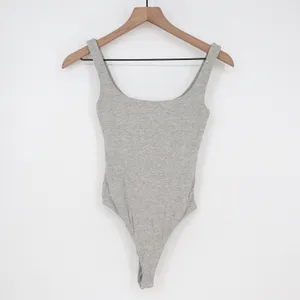 Naked Wardrobe Heather Gray Scoop Neck Ribbed Tank Bodysuit XS thumbnail 2