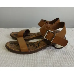 Sam Edelman Women's Tan Shoes/ Sandals with a Metallic Heel Size 7 SKU 2148 thumbnail 3