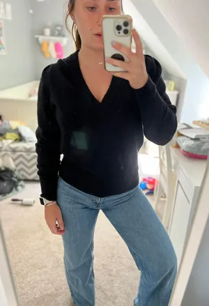 Black V Neck Sweater thumbnail 2