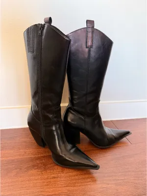 Jeffrey Campbell Reckon black leather boots thumbnail 6