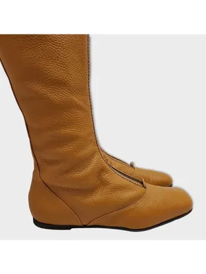 Vicini Tapeet Zipper Tall Leather Boot Front Zip Up Flat Riding Boots Sz 37.5 thumbnail 13