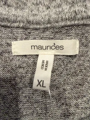 Maurices gray long open sleeve with bows tops size xlarge. thumbnail 2