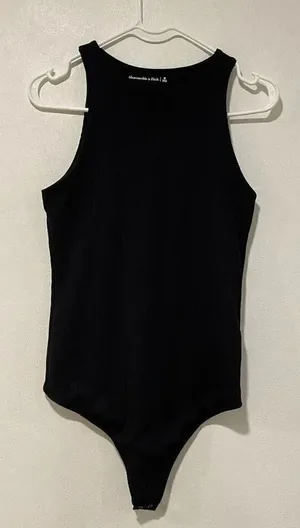Abercrombie & Fitch Black Ribbed Bodysuit Sleeveless Size M thumbnail 1