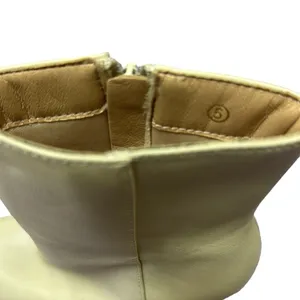 Source Unknown Sassy Cream Platform Boots Chunky Heel Square Toe Side Zipper Womens 5 thumbnail 7